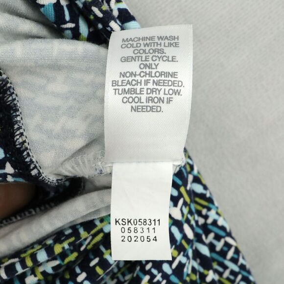 J Jill Wearever Skirt Womens XL Black Blue Yellow Stretch Knit Elastic Waist - Picture 9 of 9